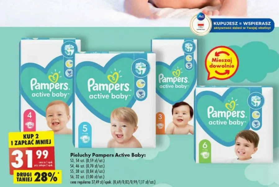 pampers active dry biedronka