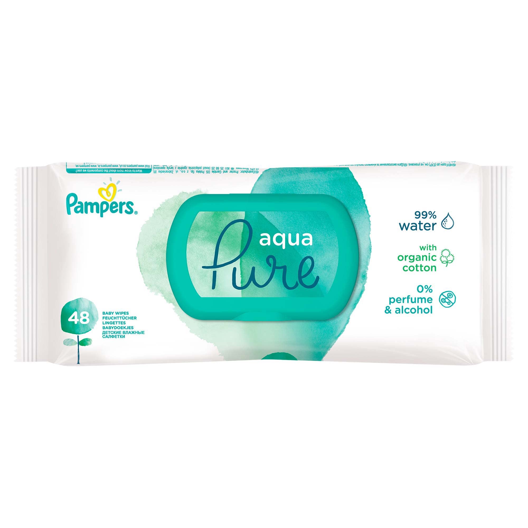 pampers chusteczki nasączone wodą aqua pure 48 szt