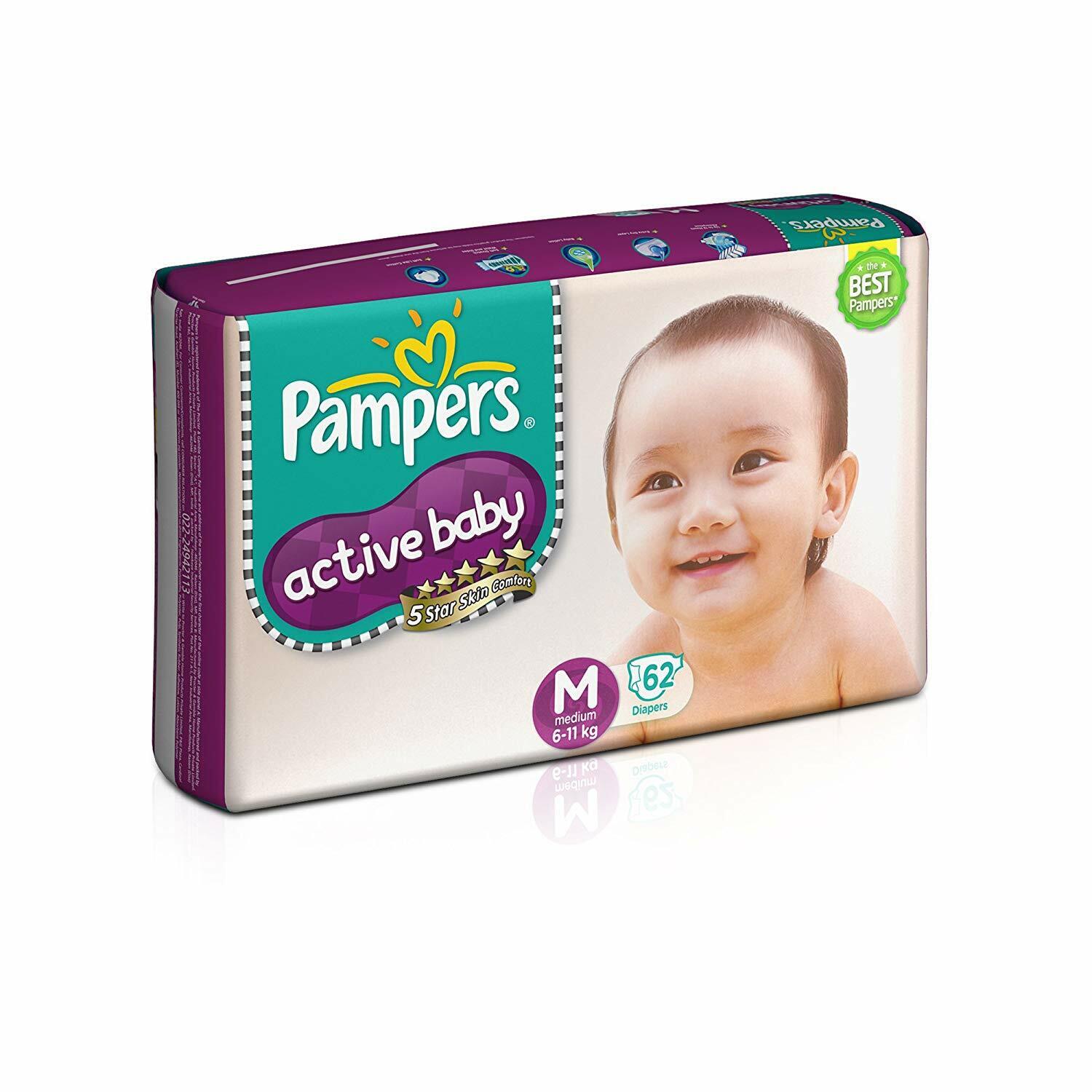 pampers 4 active baby dry 62