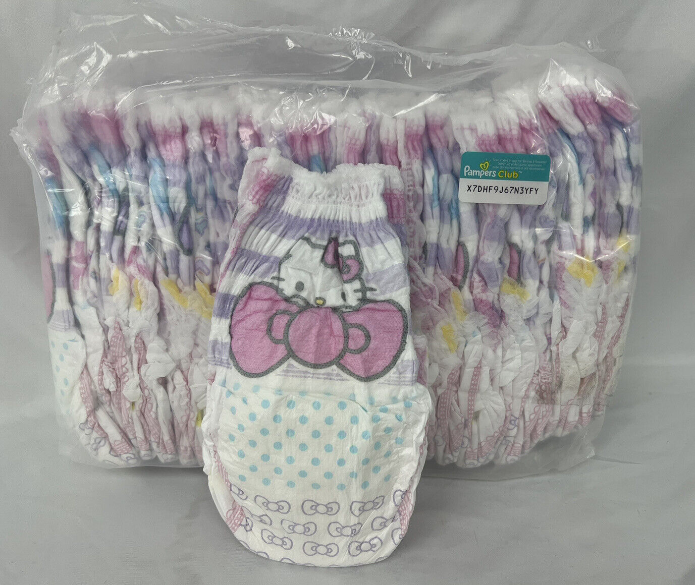 pampers easy ups hello kitty which side is the front