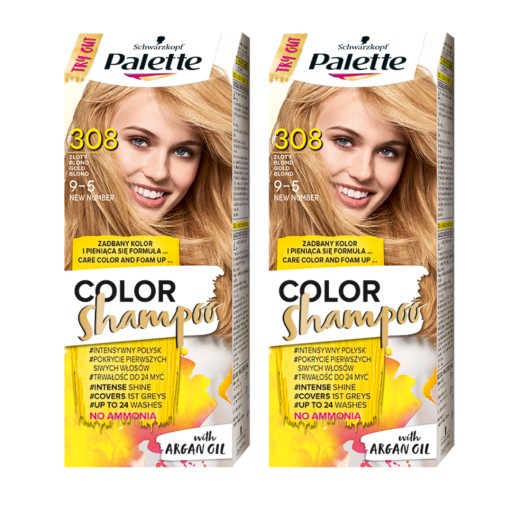 palette color shampoo szampon koloryzujący 308 złoty blond