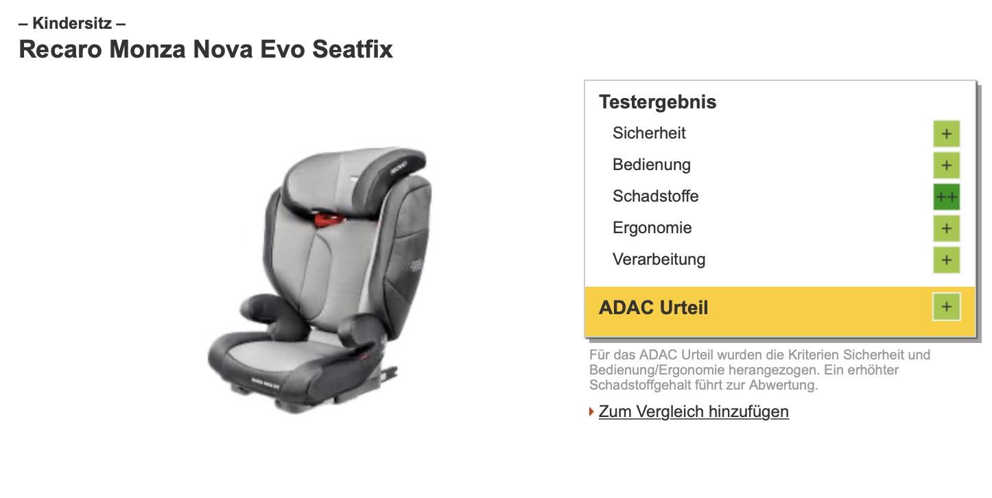 caretero huggi isofix adac