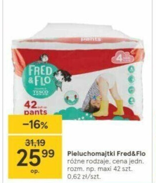 pieluchy tesco fred&flo cena