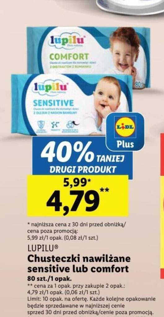 chusteczki nawilżane lidl cena