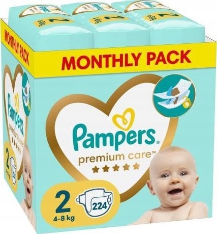 pampers premium care 2 białe a zielone opakowanie