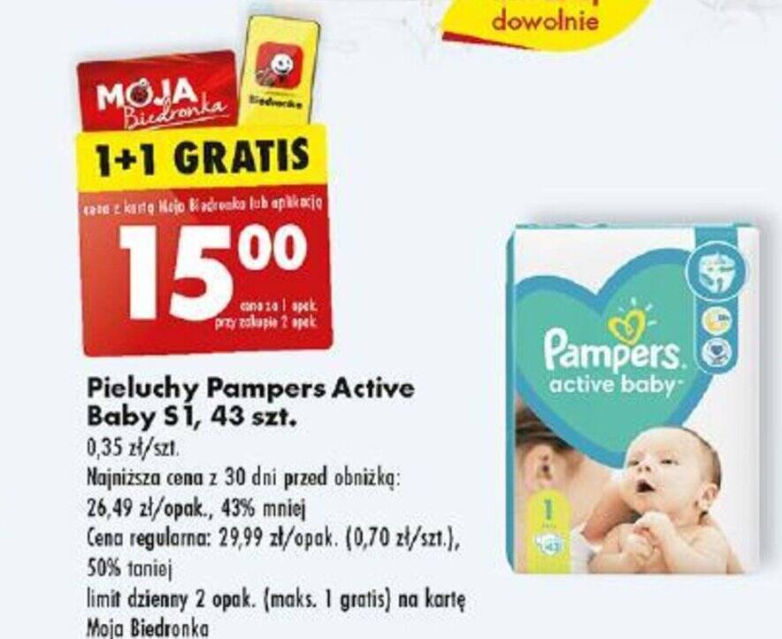 promocje pieluchy pampers 1