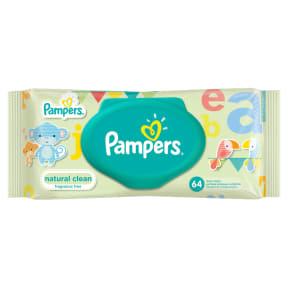 pampers naturally clean chusteczki nawilżane 6 x 64 szt