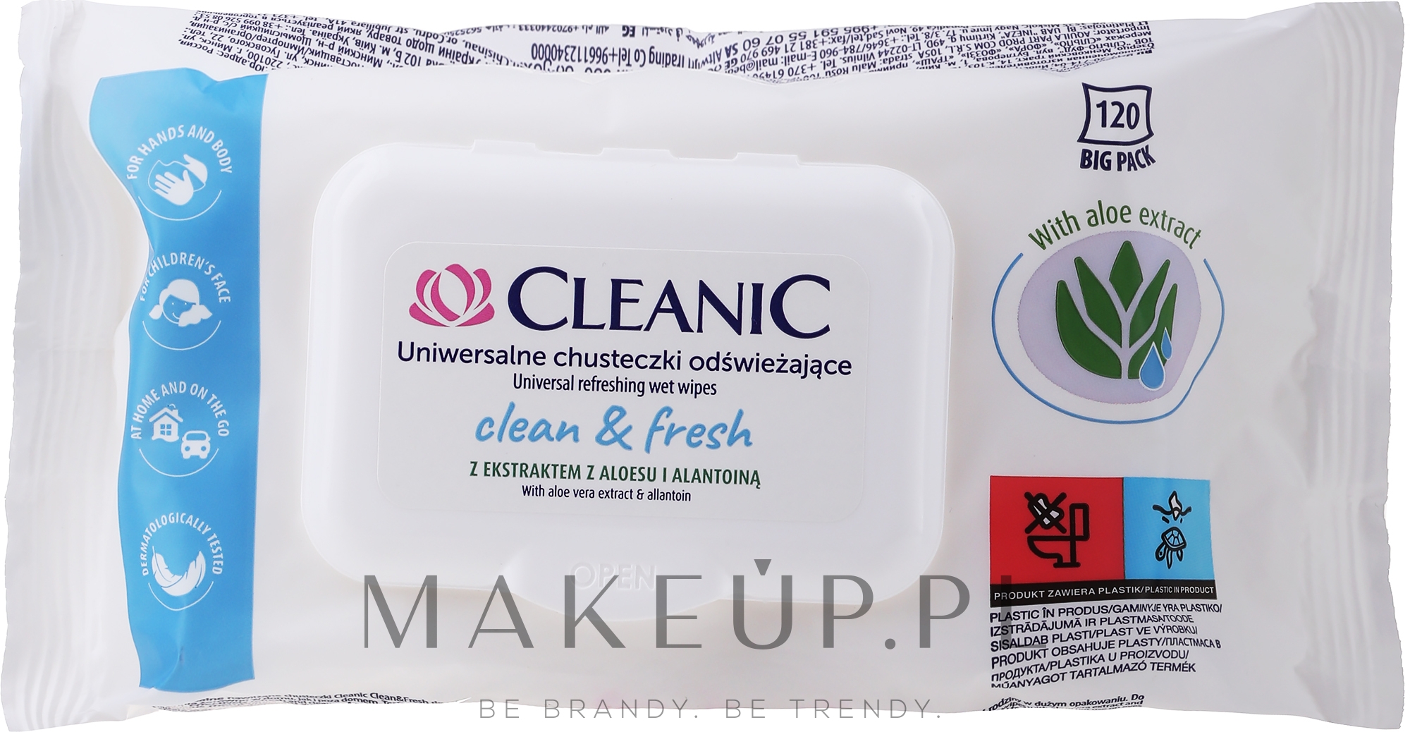 cleanic clean & fresh uniwersalne chusteczki nawilżane