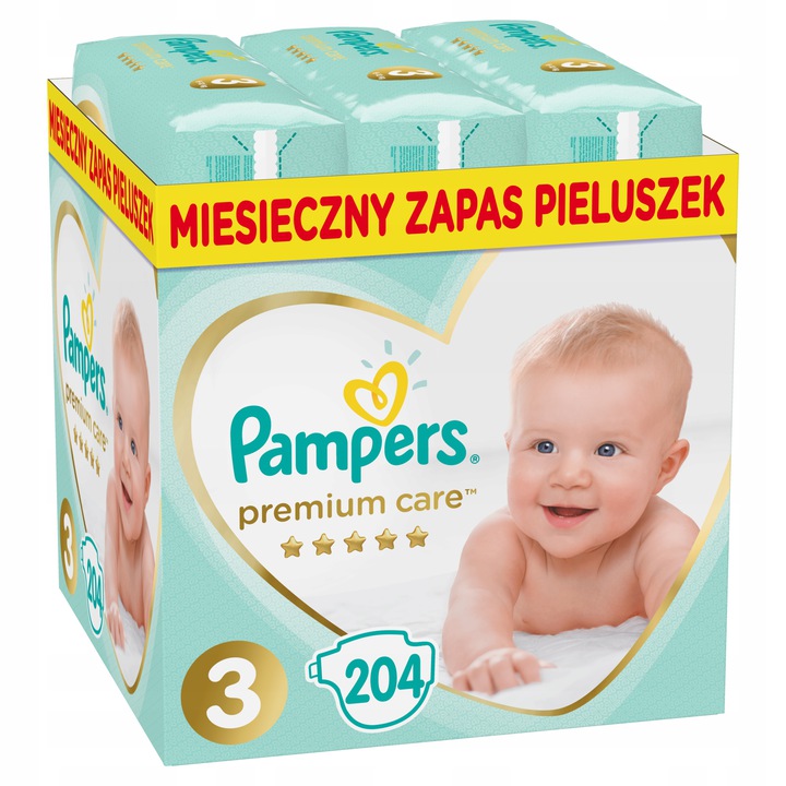 pampers pieluchy premium care 3 midi 204 szt