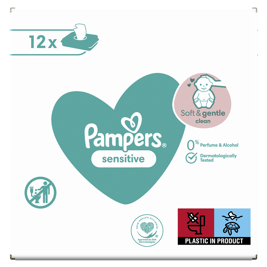 pampers sensitiove z zamknieciem 12x