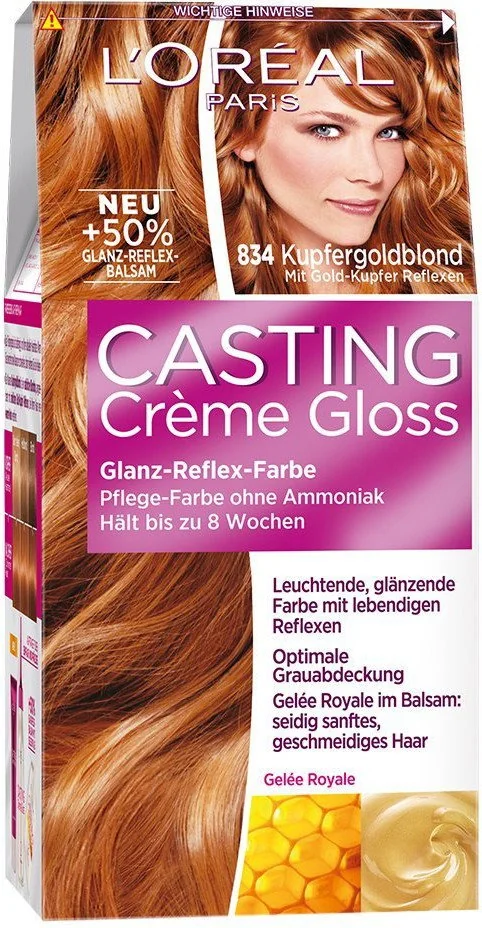 loreal casting creme gloss szampon koloryzujący bursztynowy blond 834