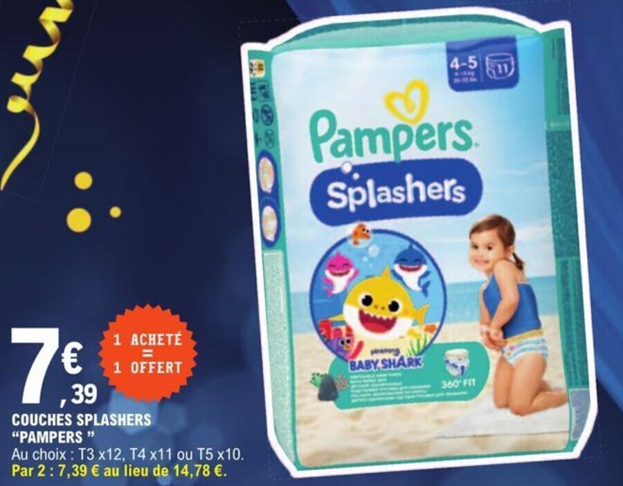 pampers splashers leclerc