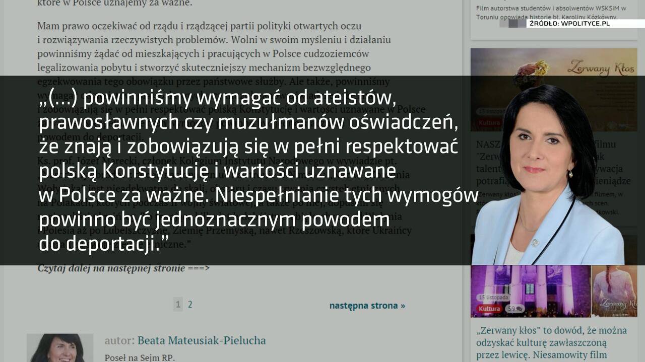 ateiści wyrwani z kontekstu oświadczenie posłanki pis mateusiak-pieluchy