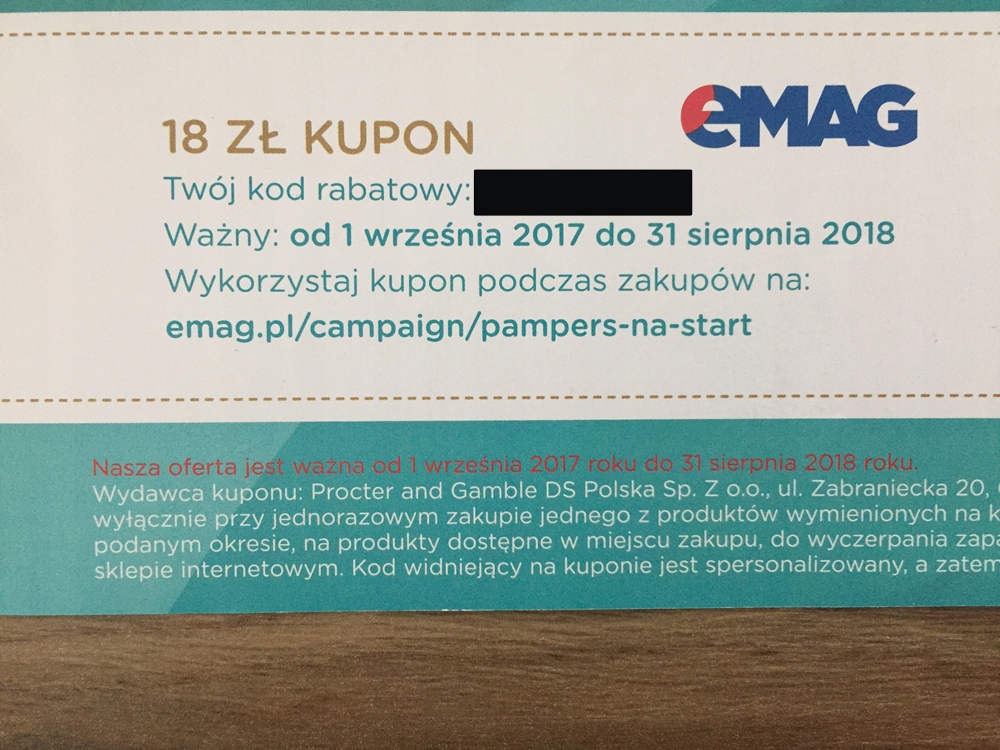 emag kod promocyjny pampers