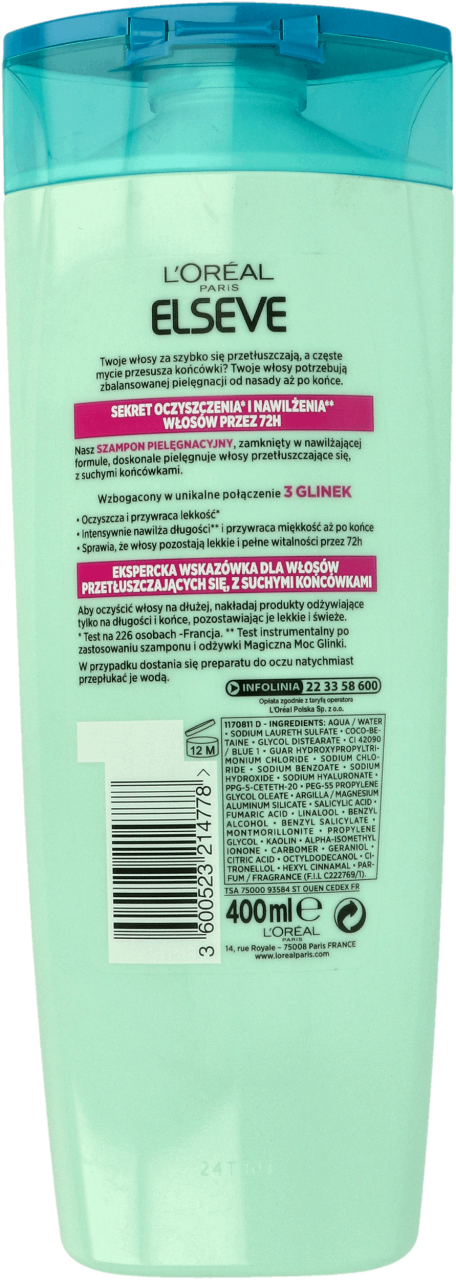 loreal elseve magiczna moc glinki szampon sklad