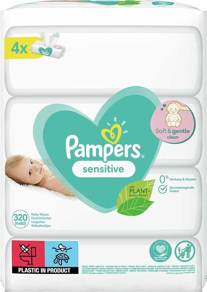 pampers sensitive chusteczki dla niemowląt 6 x 56 sztuk