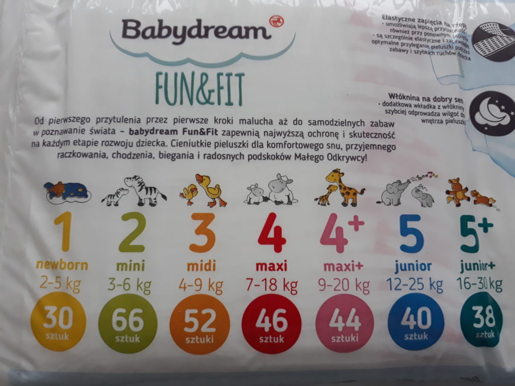 pieluchy babydream fun&fit 1