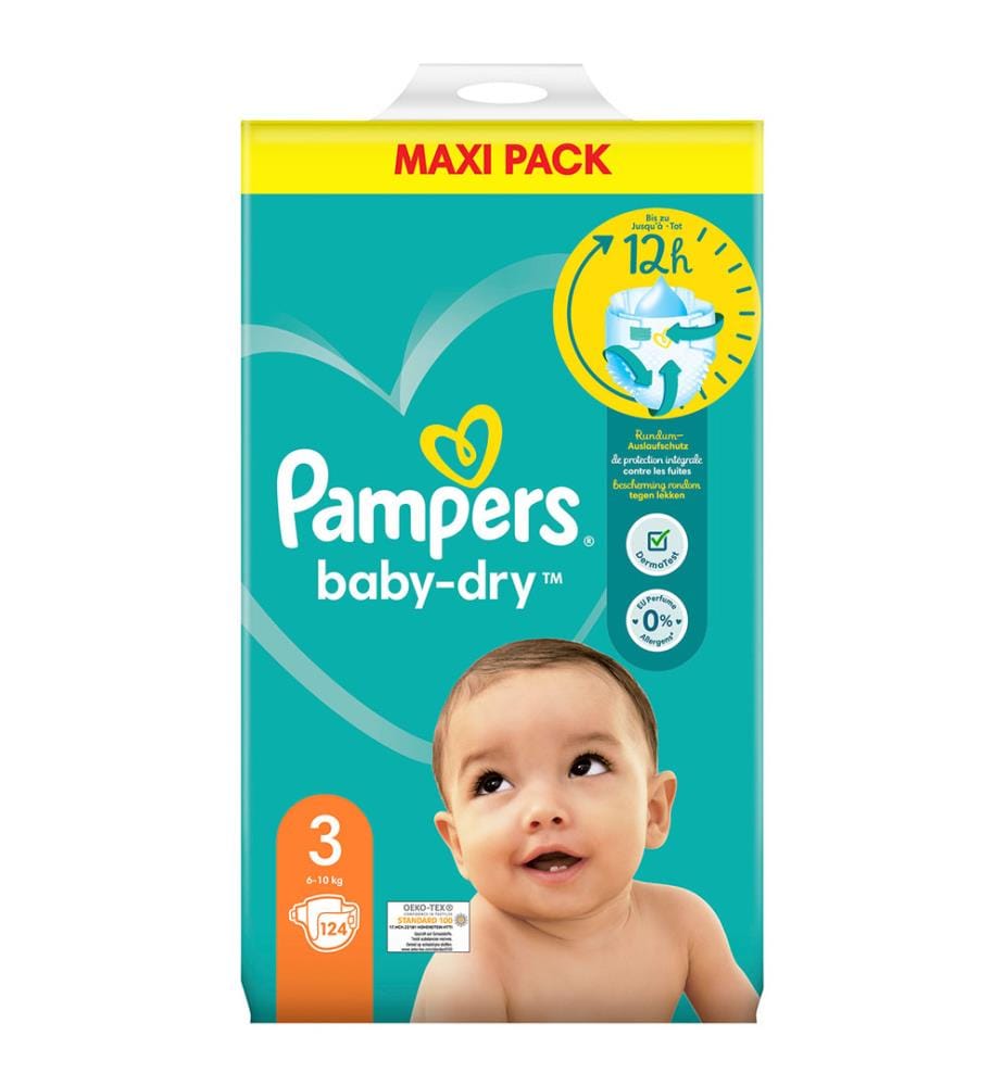 pampers 3 124 pack