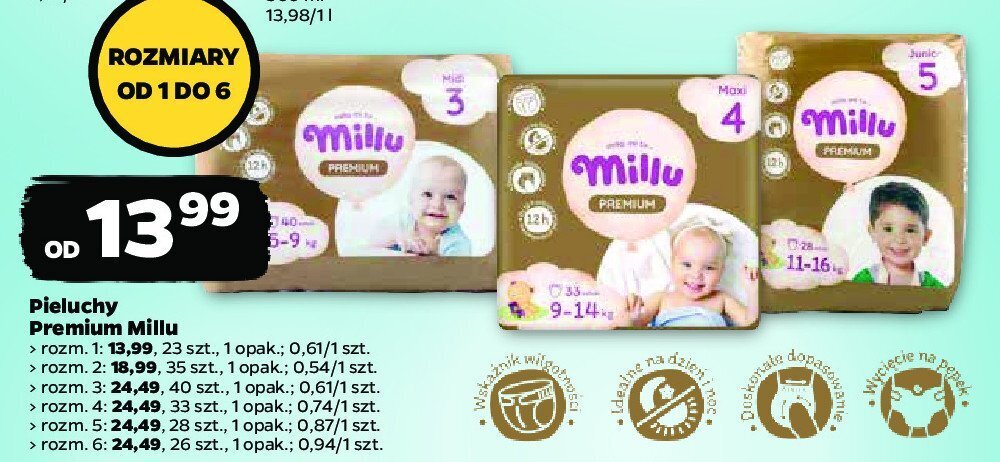 netto pieluszki pampers premium care 3