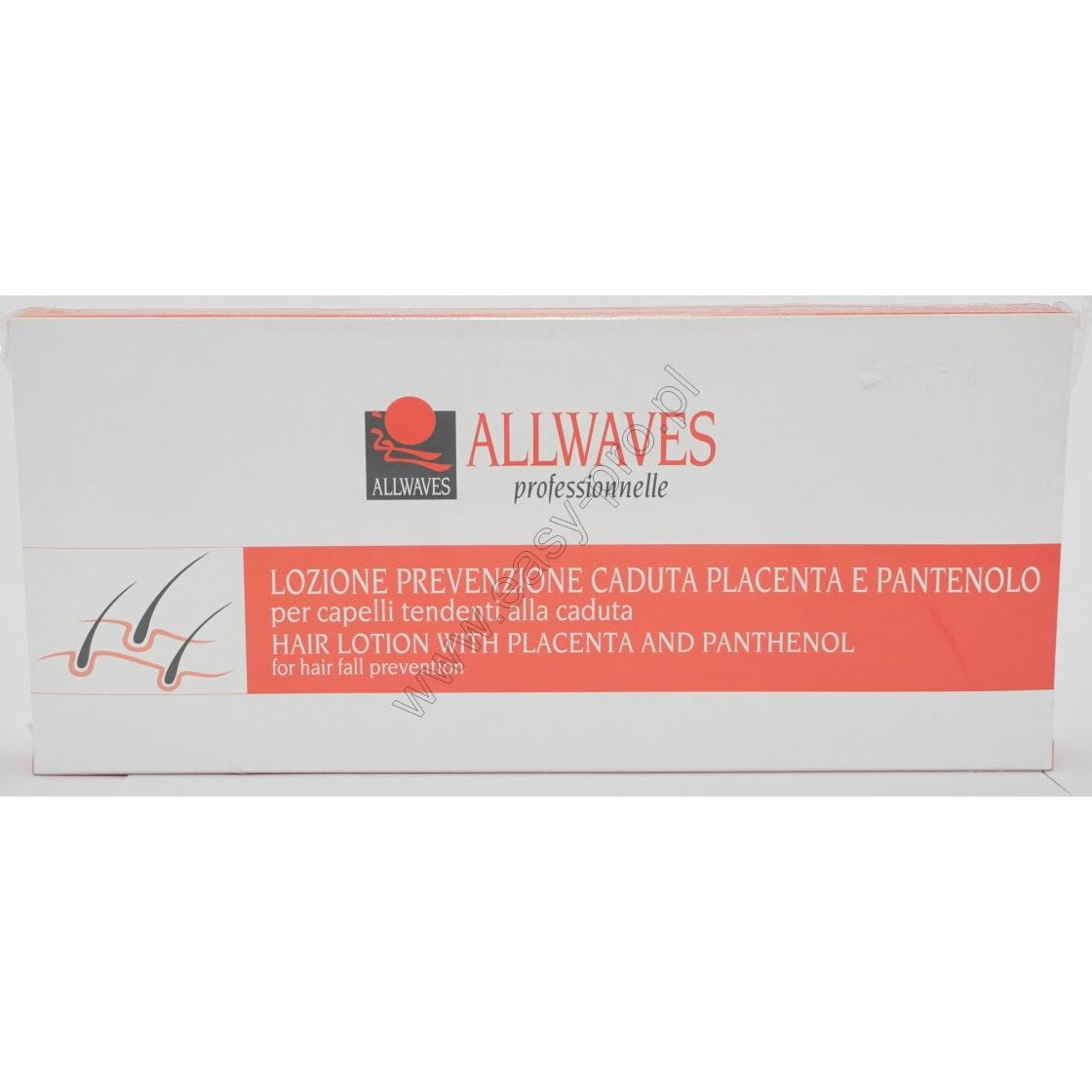 zestaw allwaves placenta 12 ampułek po 10ml szampon 1l