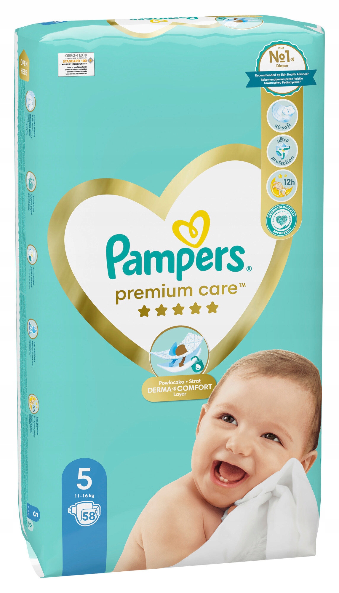 pampers pieluszki premium care 1 2-5kg 22 szt new