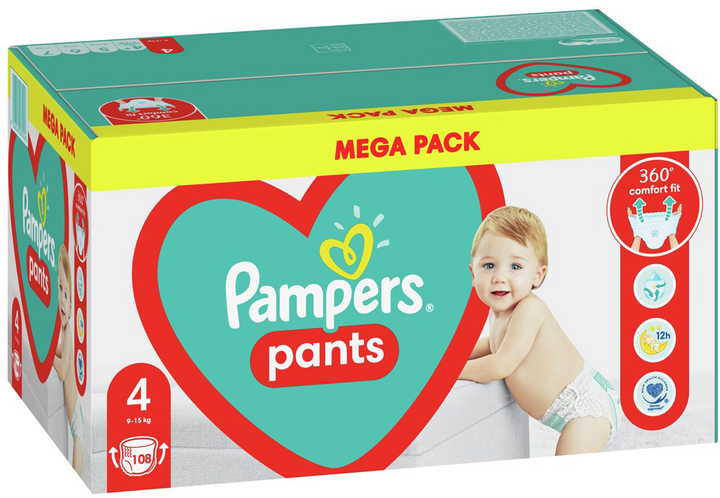 pieluchomajtki pampers mega box 4+