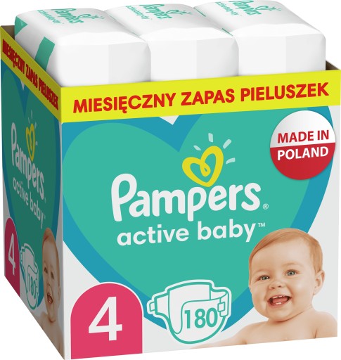 pampers active baby-dry pieluchy rozmiar 3 midi 4-9kg 174 sztuki