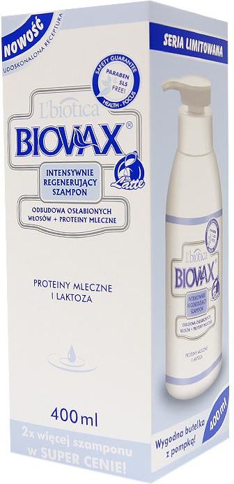 lbiotica biovax latte szampon odbudowa włosów osłabionych 200 ml