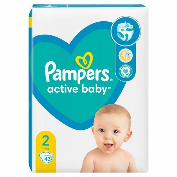 pampersactive baby-dry pieluchy 4 maxi 8-14 kg 64 szt