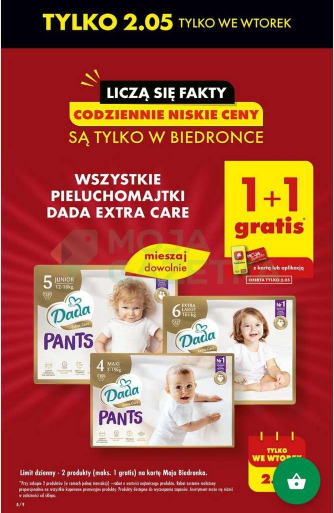 biedroka pieluchy promocja przy zakupie mleka