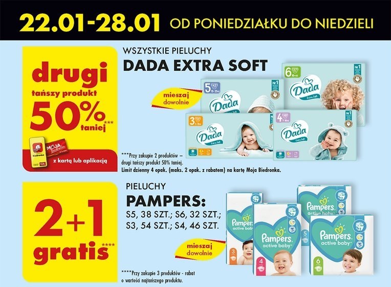 biedronka promocja pieluchy el do pielegnacji za 1 zl