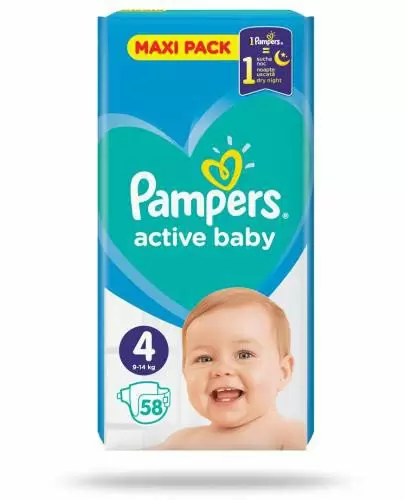 pampers active baby 4 58 sztuk