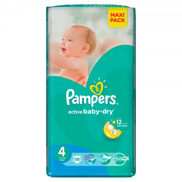 pampersactive baby-dry pieluchy 4 maxi 8-14 kg 64 szt