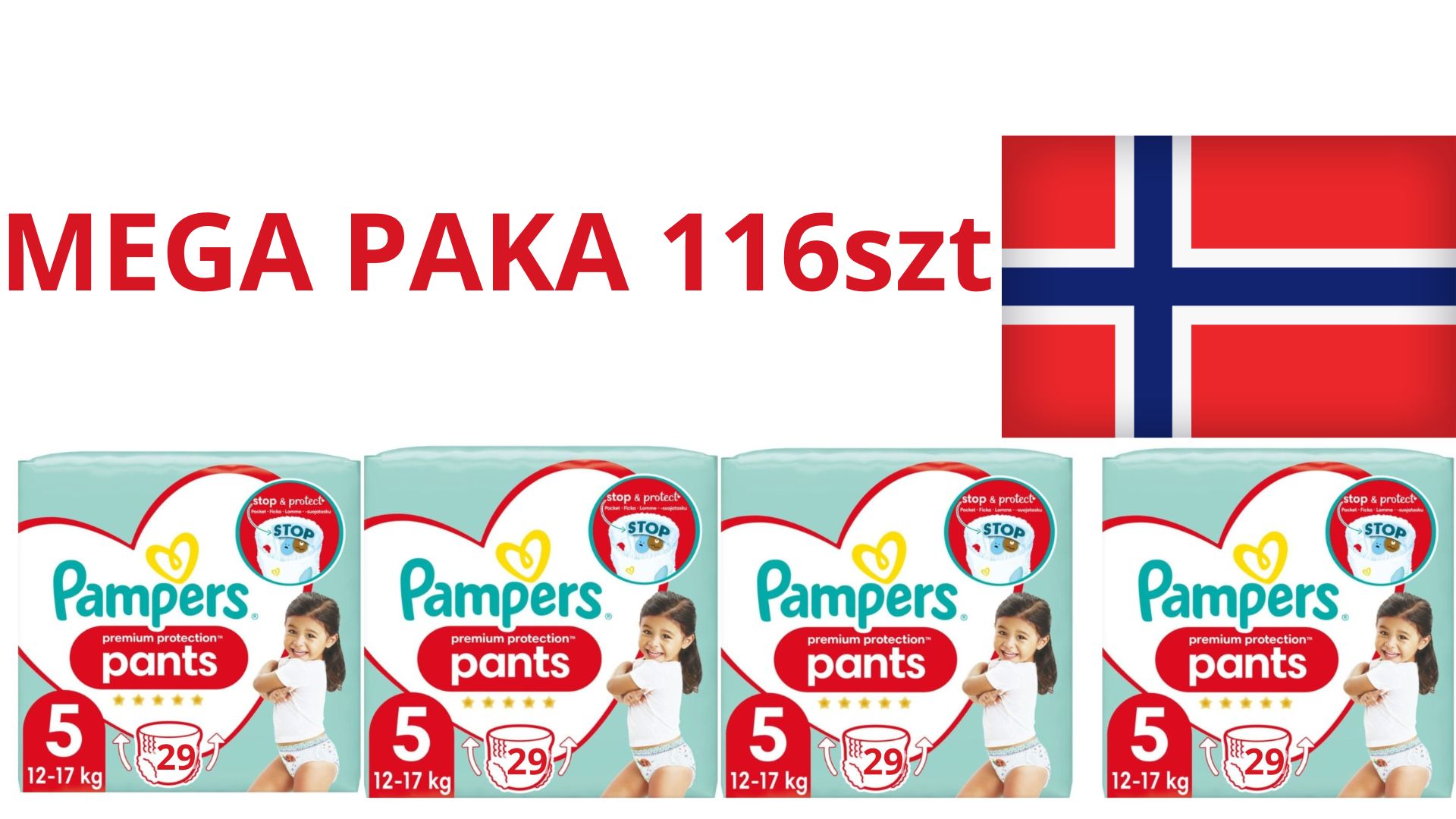 mega paka pampers pieluchomajtki 5