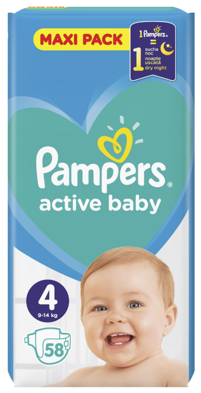 pampers active baby 4 58 szt