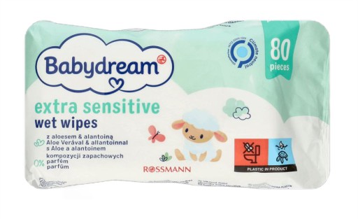 babydream chusteczki nawilżane dla niemowląt 80 szt