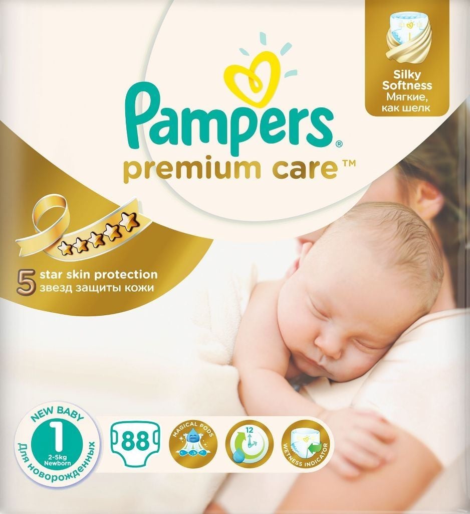 pampers premium care pieluchy jednorazowe rozmiar 1 newborn 88 szt