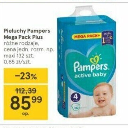 cena pieluch pampers w tesco