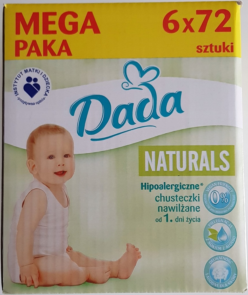 chusteczki nawilżane dada naturals karton