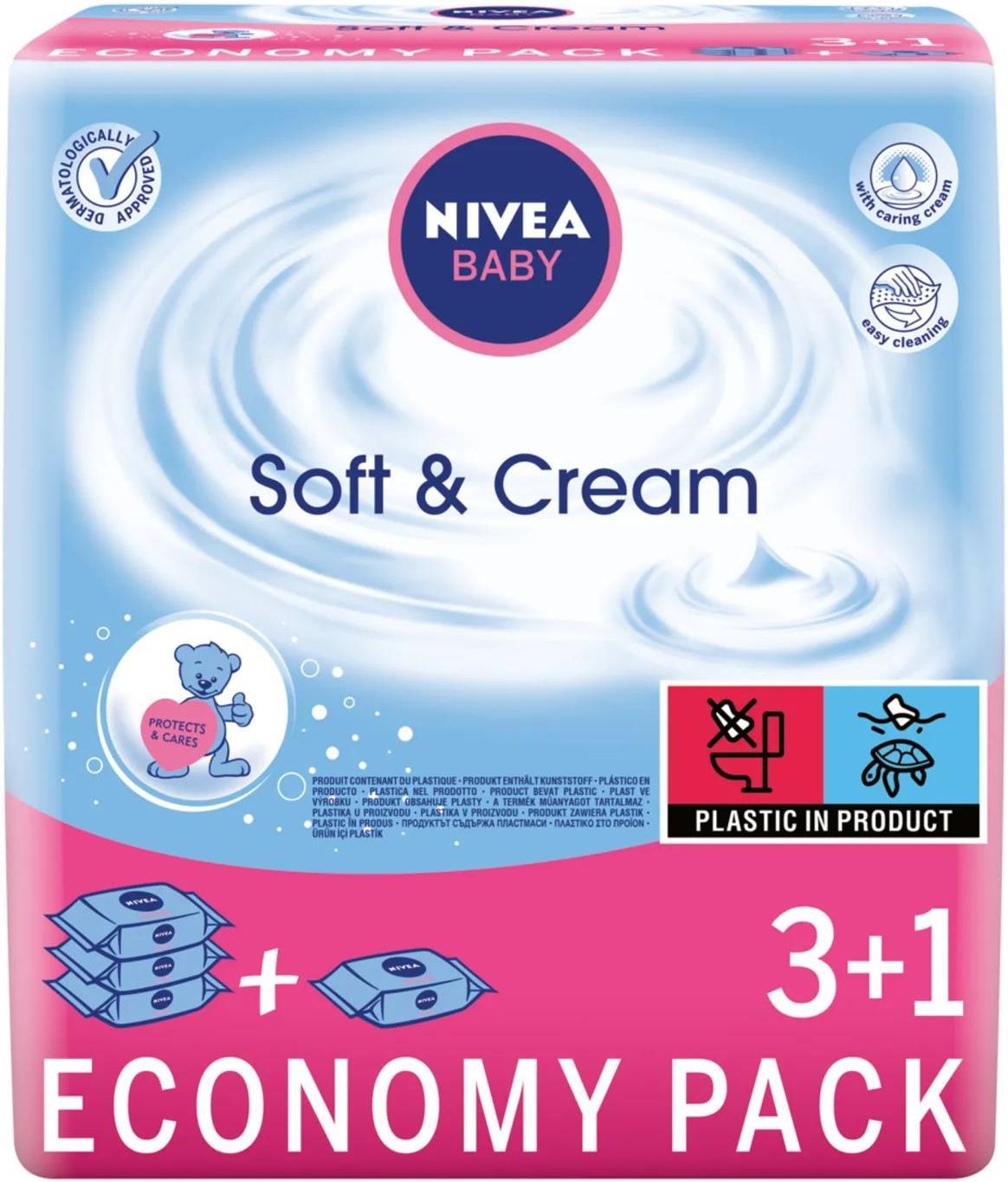 chusteczki nawilżane nivea baby soft&cream nowe 63szt