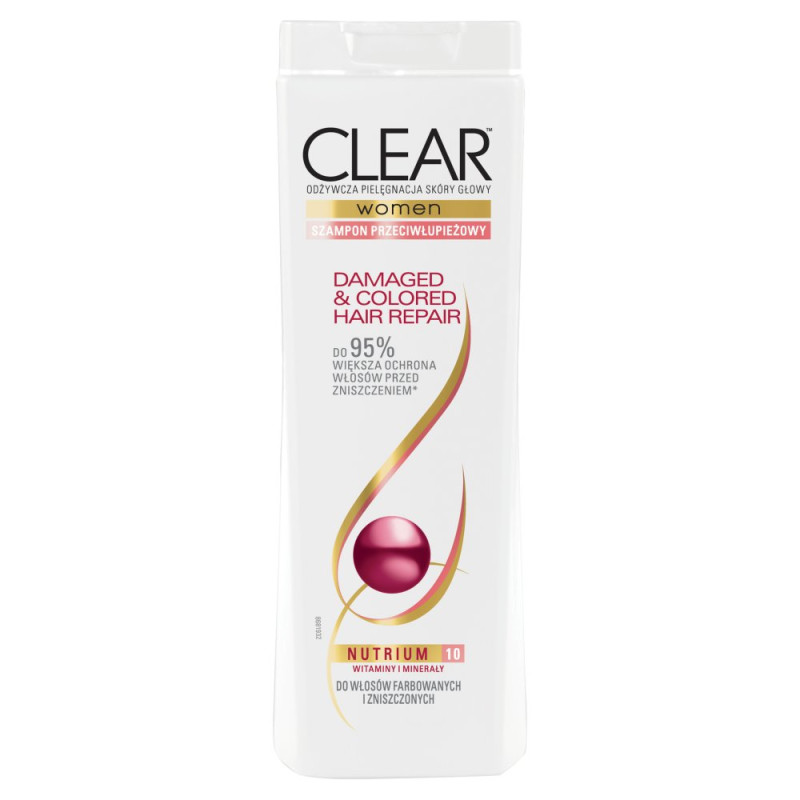 clear damaged & colored hair repair szampon przeciwłupieżowy 400ml