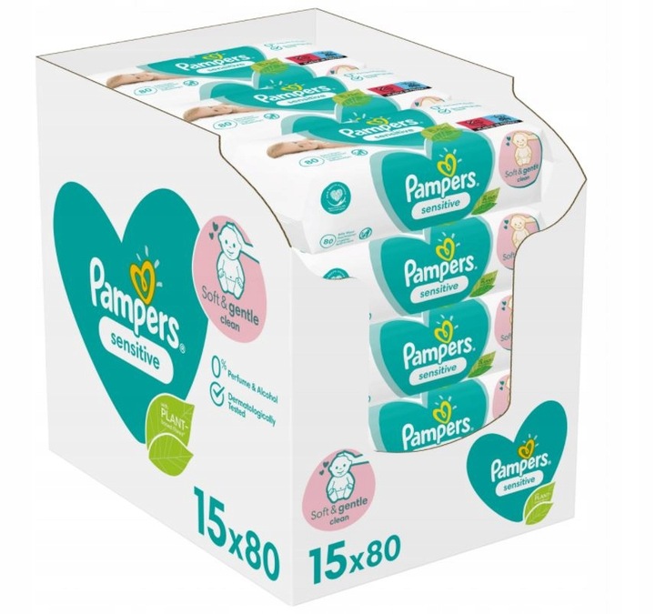 pampers sensitive chusteczki nawilżone 2x56 szt