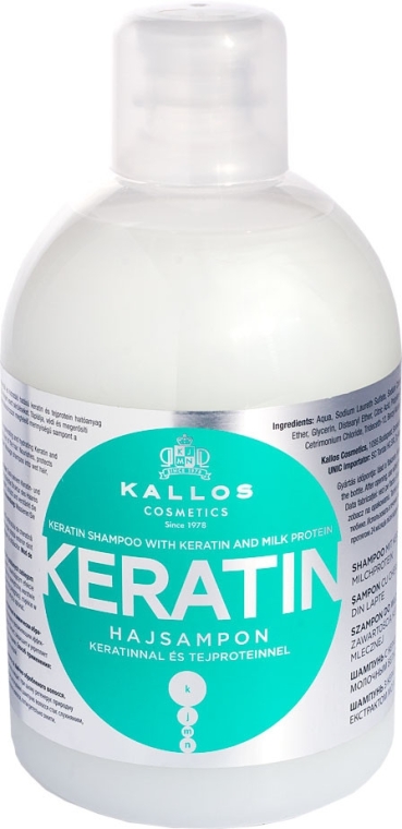 kallos cosmetics kjmn keratin szampon z keratyną i proteinami mlecznymi