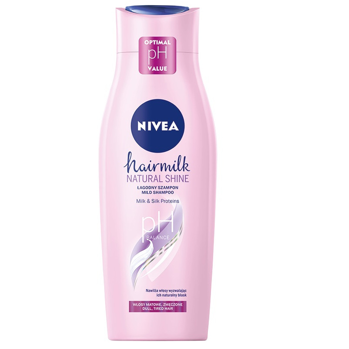 nivea hairmilk szampon pielęgnujący włosy matowe zmęczone natural shine