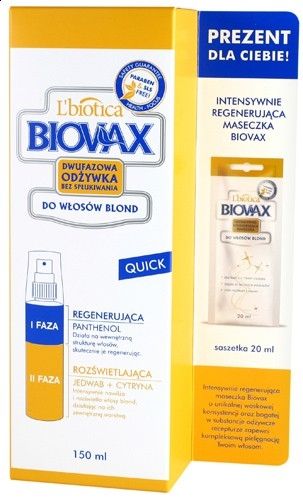 biovax quick dwufazowa odżywka bez spłukiwania do włosów blond