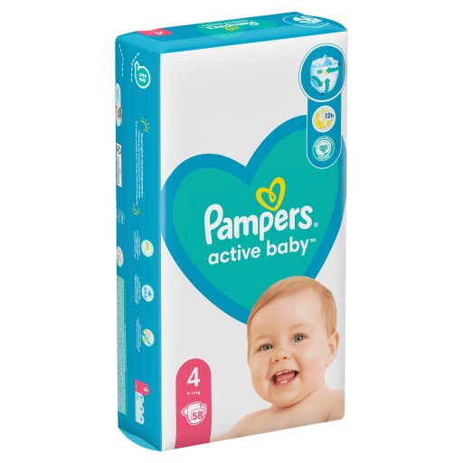 pampers active baby pieluchy jednorazowe rozmiar 4 maxi 58 szt