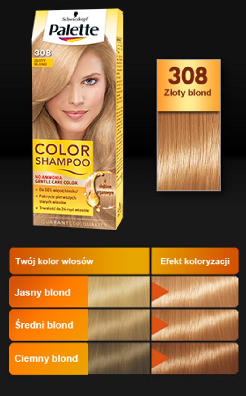 szampon koloryzujący palette blond 308