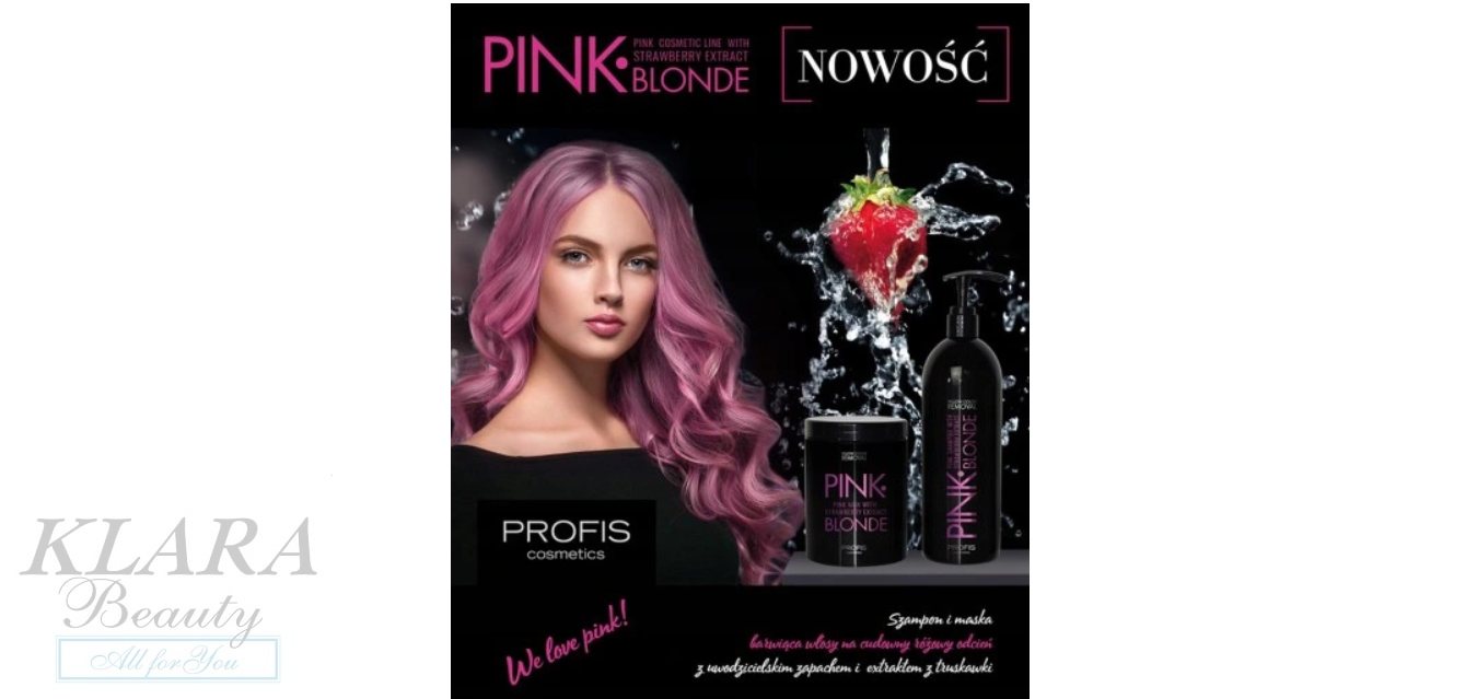 profis pink blonde szampon różowy truskawka 1000ml