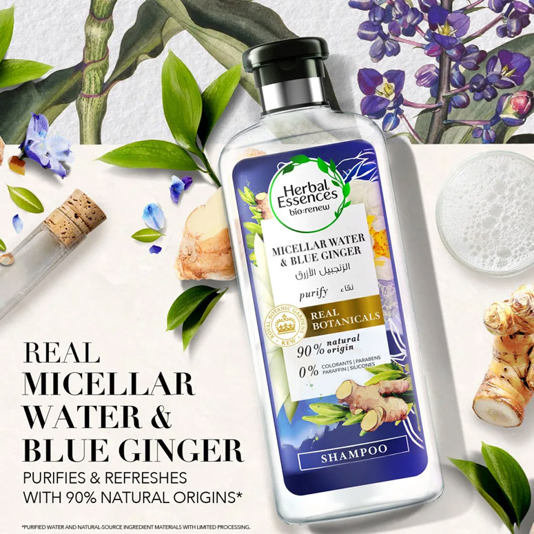 herbal essences szampon micellar water and blue ginger