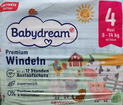 rossmann babydream pieluchy 4 maxi 8-14 kg